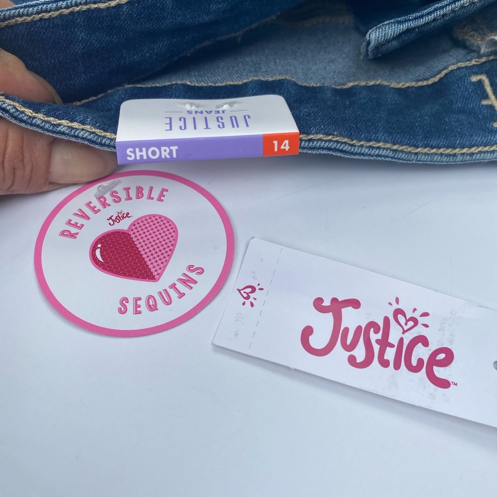 🍭2/$15🍭NWT Justice Jean Shorts and Tee - Picture 4 of 9
